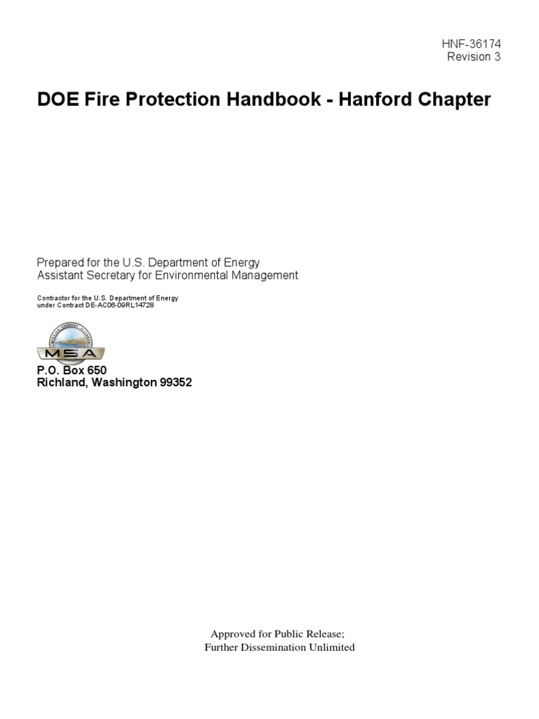 DOE Fire Protection Handbook: Hanford | PDF | Technology & Engineering
