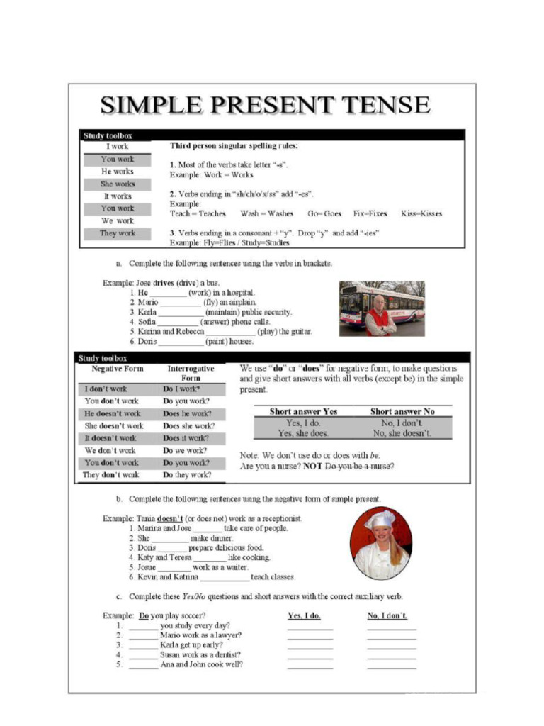 A2 Unit 2 Simple Present 2 | PDF