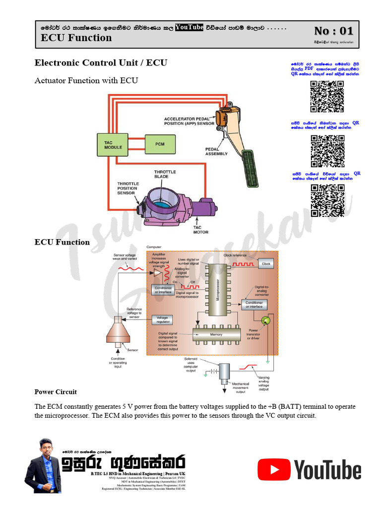 ECU Functions in Mechanical Engineering | PDF