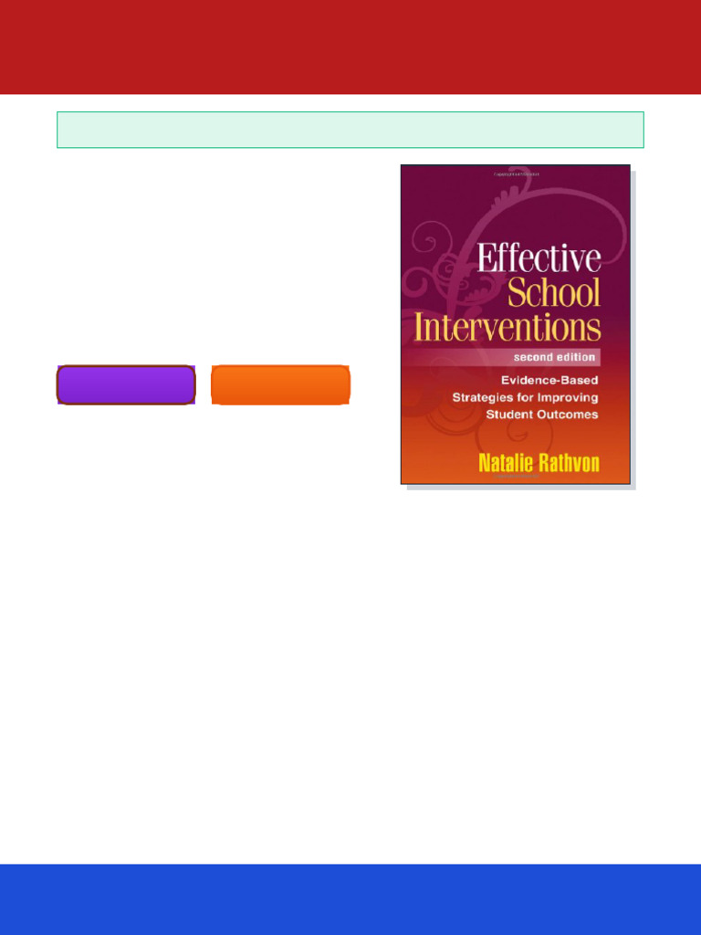 Effective School Interventions Second Edition Evidence Based Strategies ...