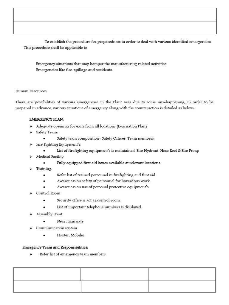 Emergency Preparedness Procedures Guide | PDF | Emergency | Emergency ...