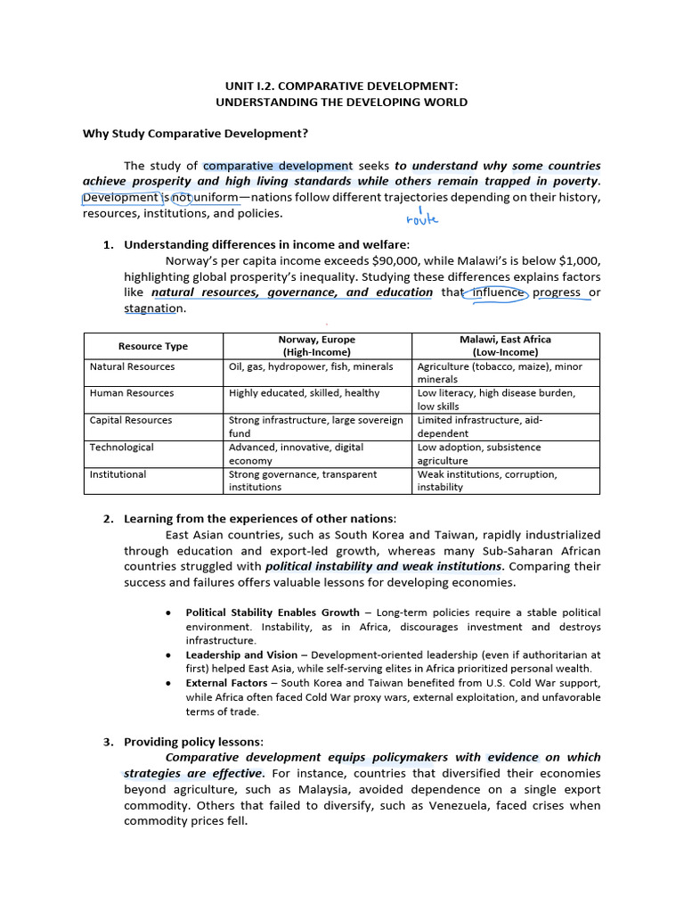 Comparative Development Insights | PDF | Cost Of Living | Developing ...
