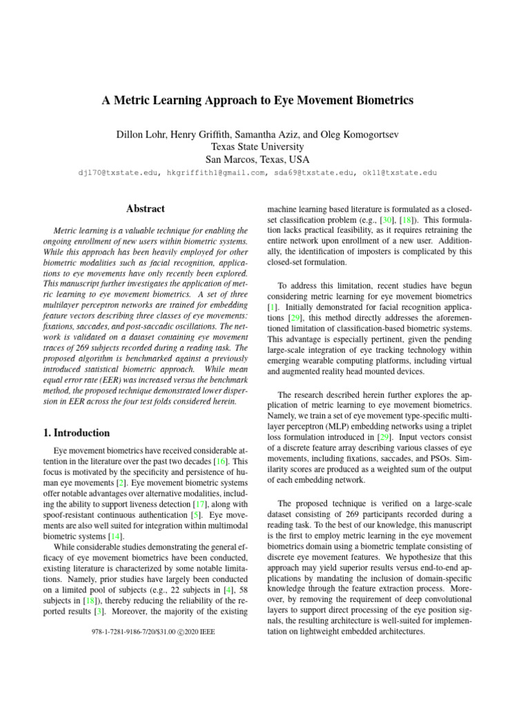 Paper 2 | PDF | Receiver Operating Characteristic | Biometrics