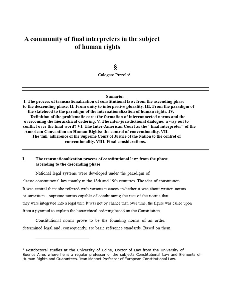 Transnational Human Rights Interpretation | PDF | Sovereignty | Treaty