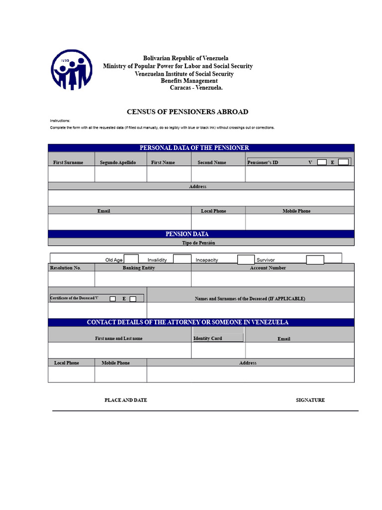 Pensioners Census Form - Notilogía | PDF