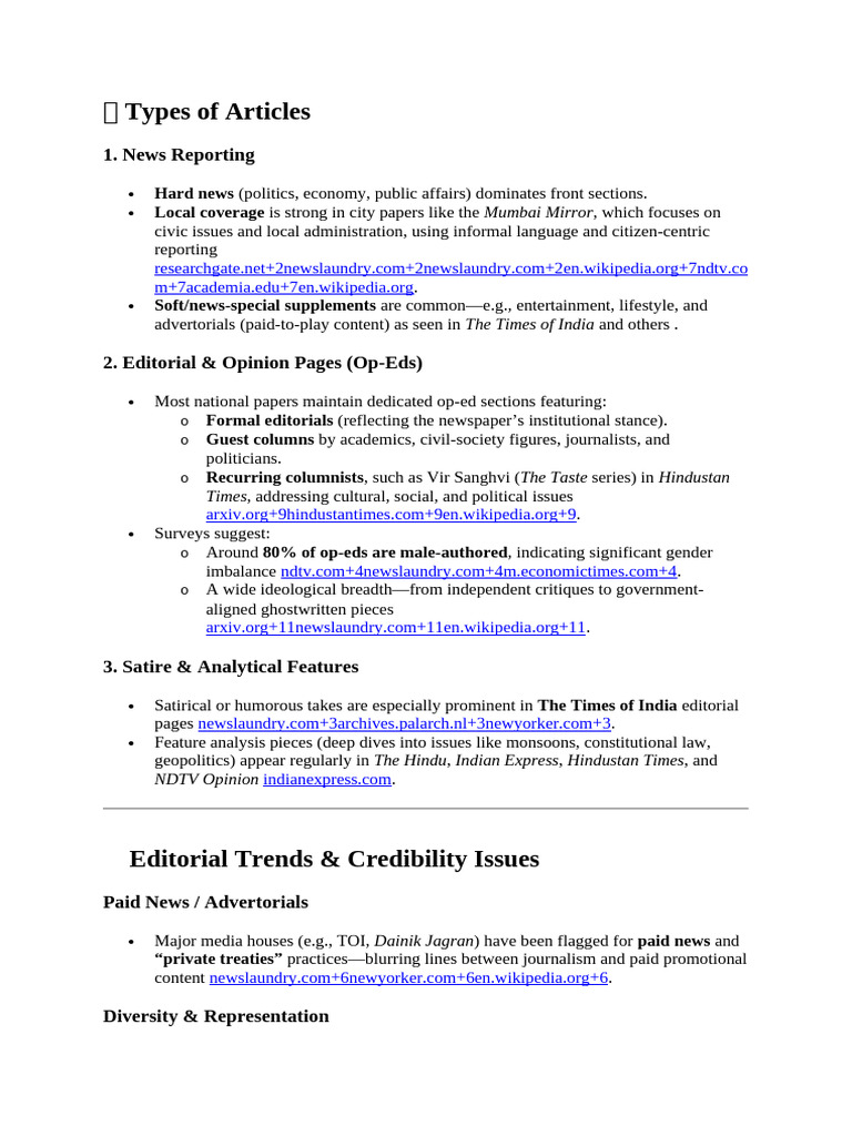 ? Types of Articles | PDF | News | Journalism