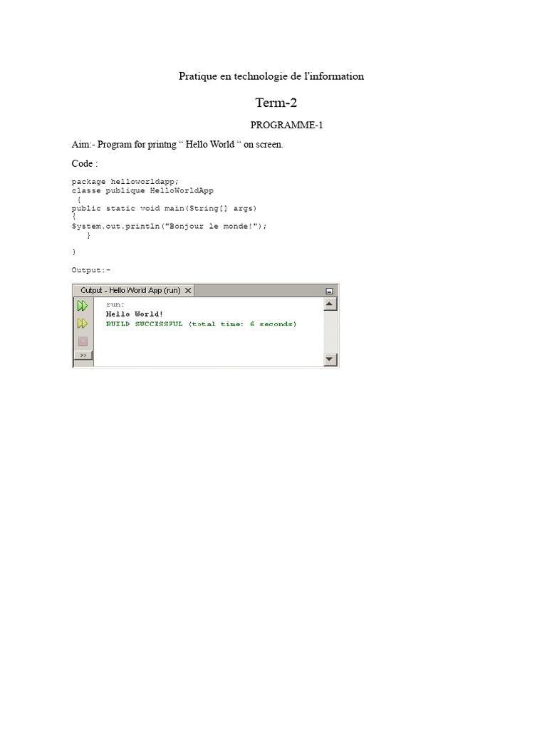 Programmes Java pour débutants | PDF | Java (Langage de programmation ...