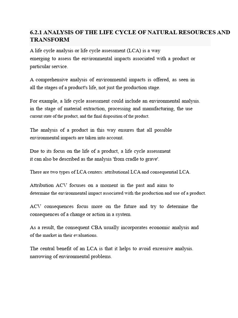 Natural Resources Life Cycle | PDF | Life Cycle Assessment | Sustainability