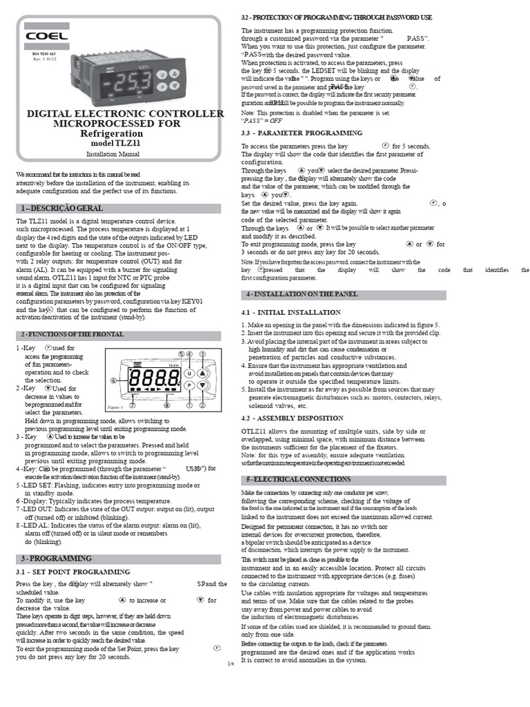 TLZ11 Digital Temperature Controller Guide | PDF | Parameter (Computer ...
