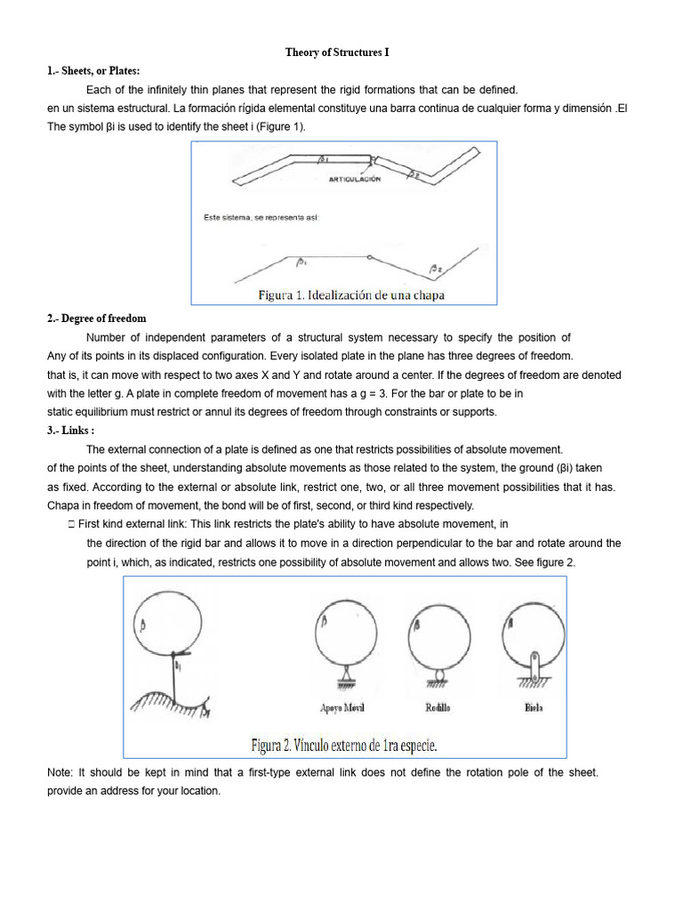 Structural Theory: Plates and Links Explained | PDF | Rotation | Kinematics