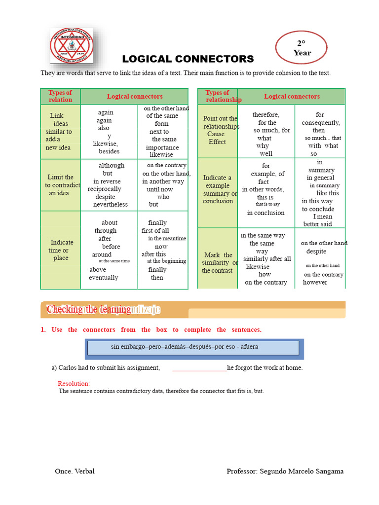 9 Practice of Logical Connectors | PDF
