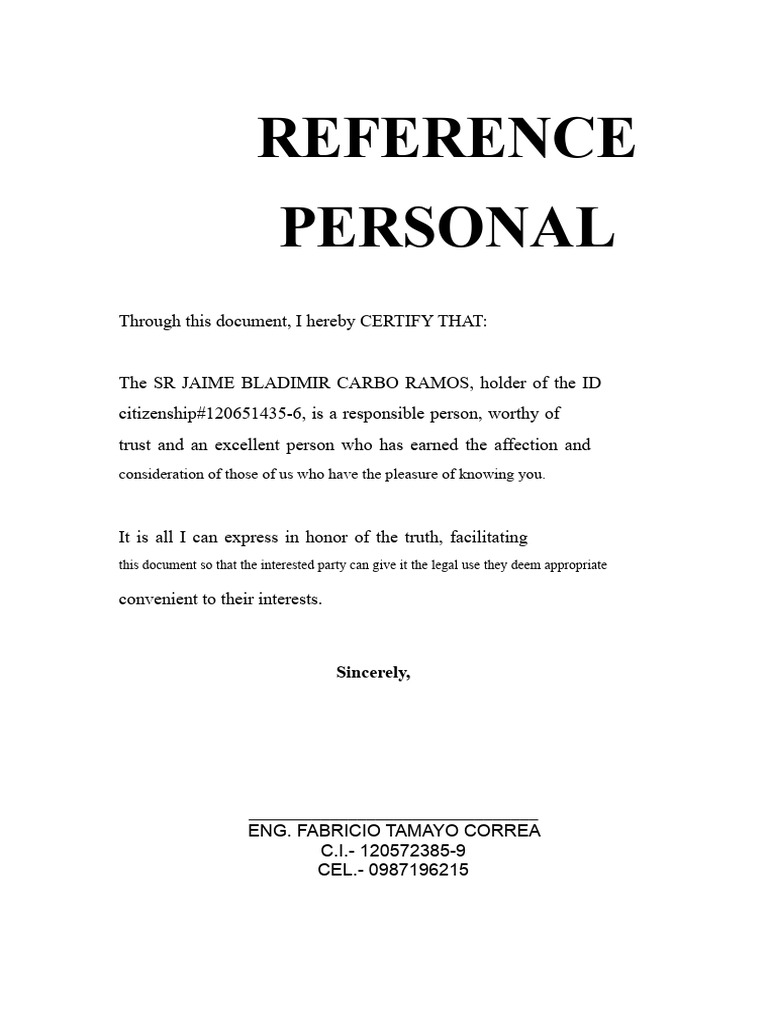 Personal Reference WOMAN | PDF
