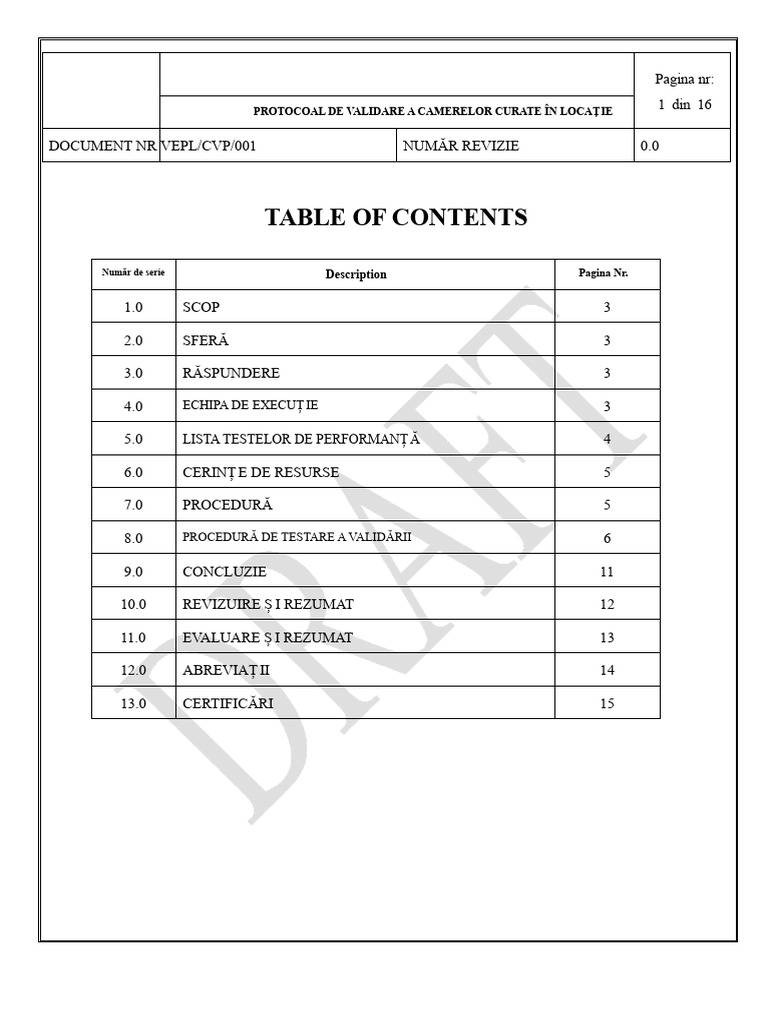 Protocol de Validare A Camerelor Curate | PDF
