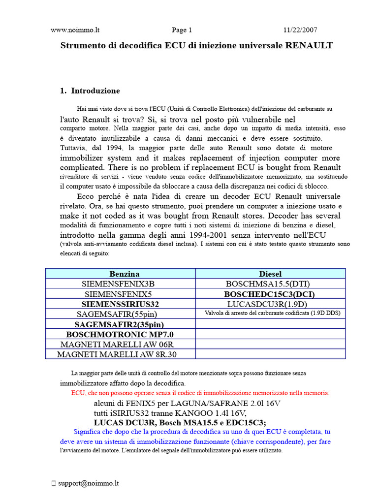 ECU Renault | PDF
