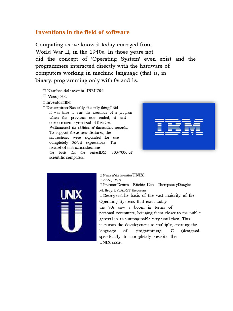 Inventions in The Software Field | PDF | Operating System | Microsoft ...