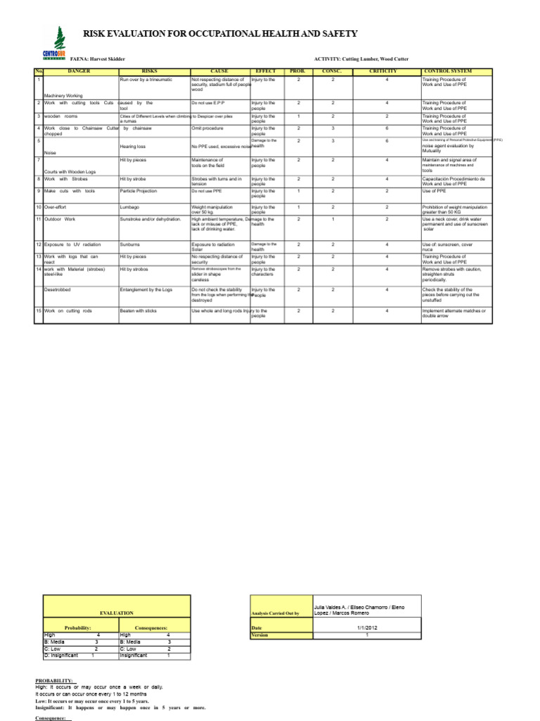 Occupational Health Risk Assessment Guide | PDF | Personal Protective ...