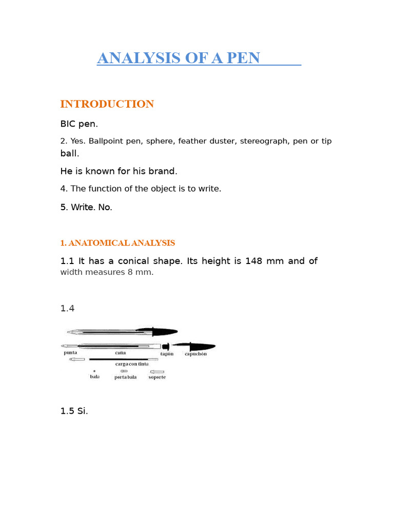 Comprehensive BIC Pen Analysis | PDF | Casting | Pen