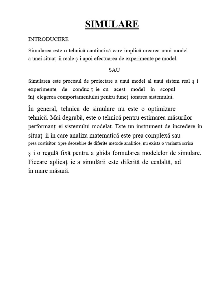 Simulare | PDF