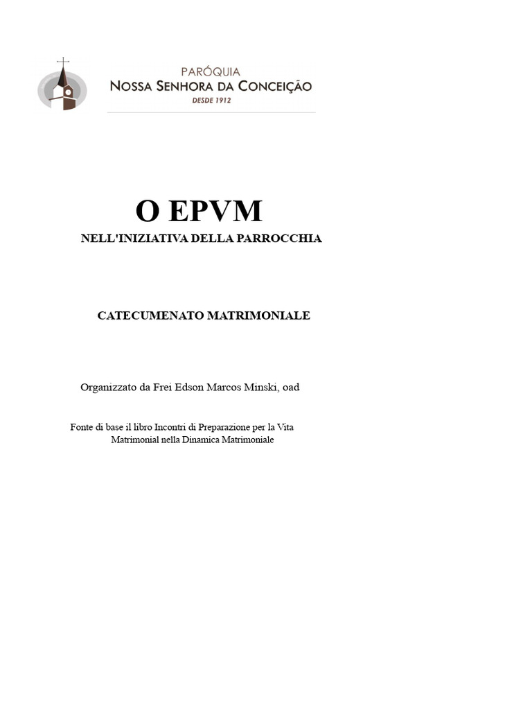 Epvm Nella Dinamica Della Parrocchia | PDF