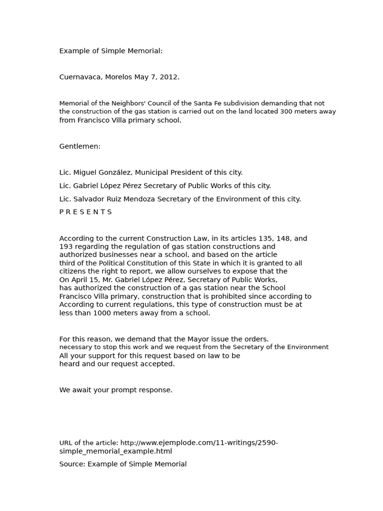 Neighbors' Memorial Against Gas Station Construction | PDF