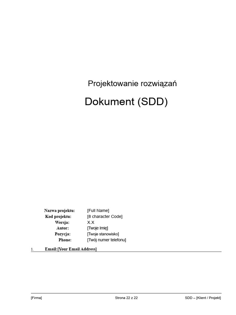 03 SDD Dokumentacja Projektu Rozwiazan | PDF
