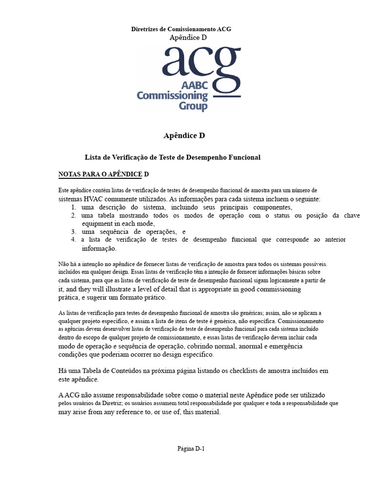 Checklists de Desempenho Funcional HVAC | PDF | Refrigeração ...