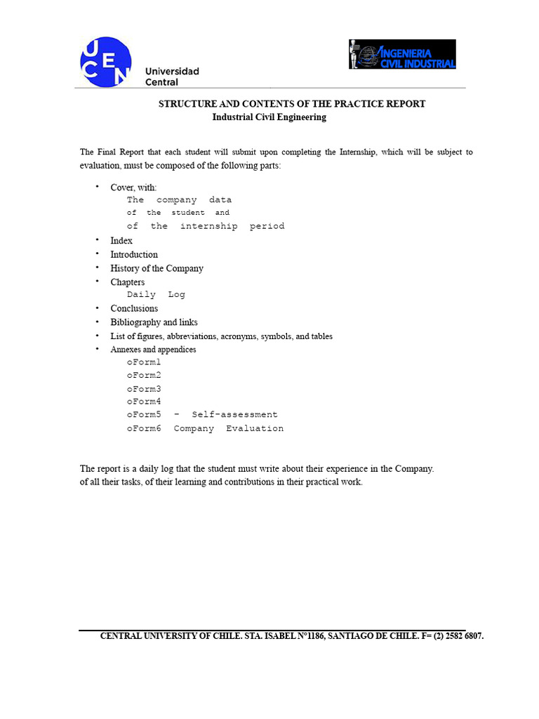 Internship Report Structure Guide | PDF