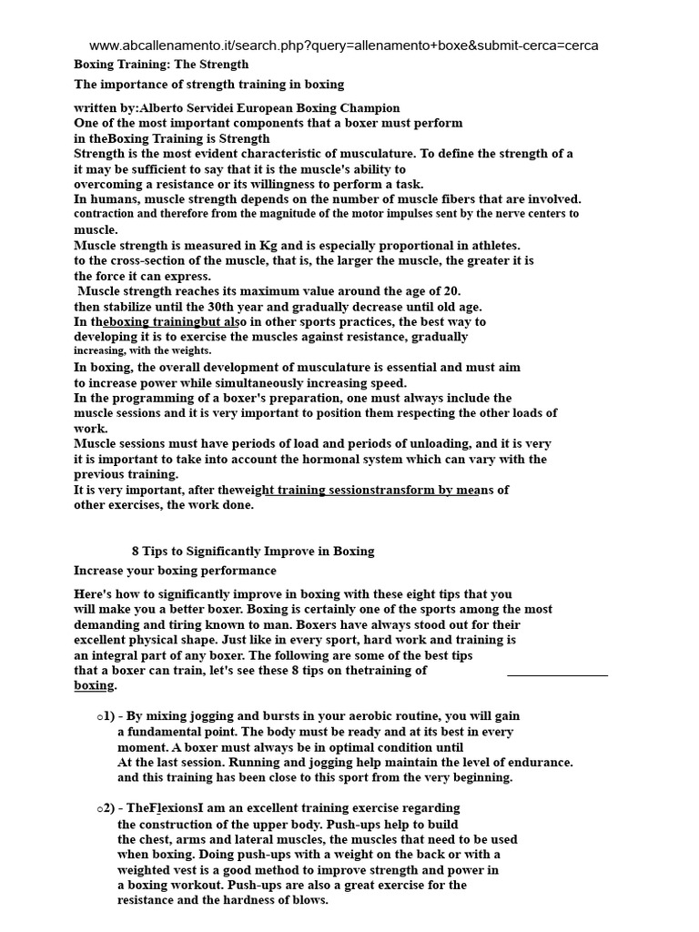 Essential Strength Training for Boxers | PDF | Strength Training ...