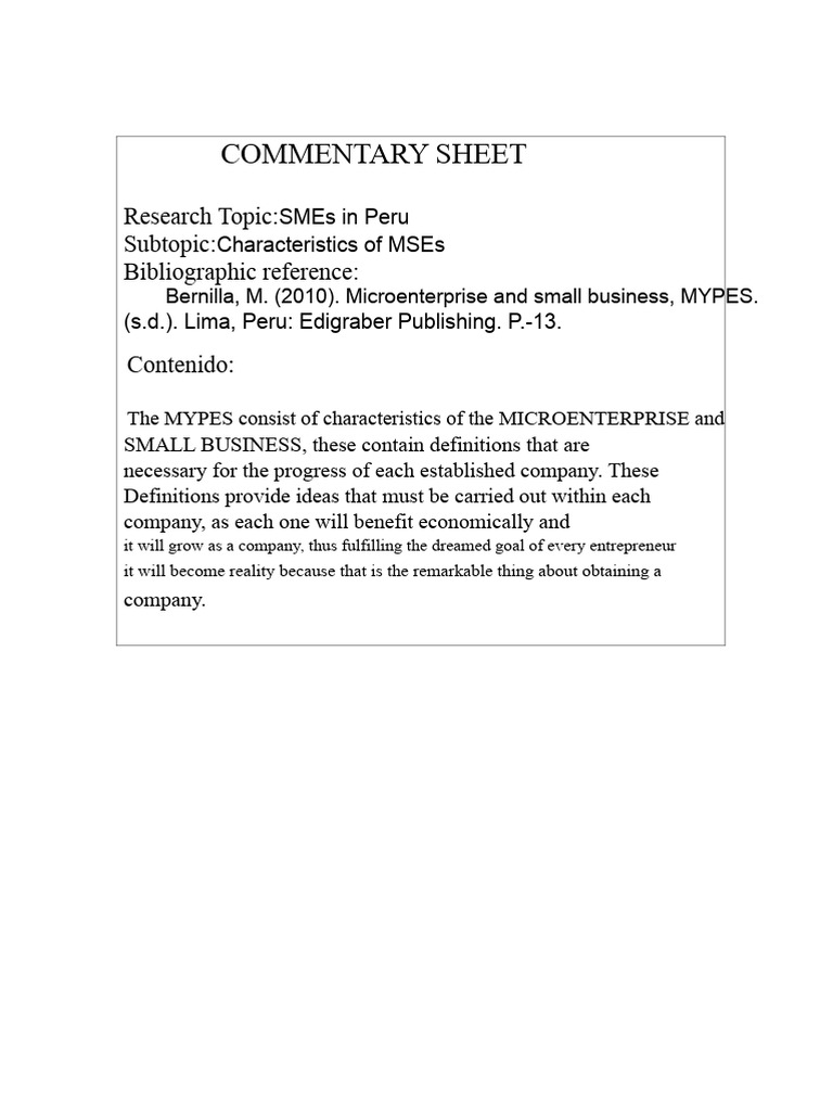 Comment Sheet | PDF