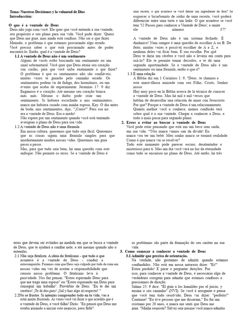 Entendendo a Vontade de Deus | PDF | Deus | Sentimento