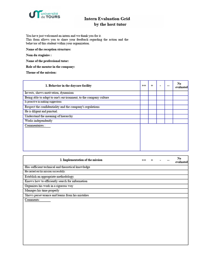 Intern Evaluation Feedback Form | PDF | Psychological Concepts | Psychology