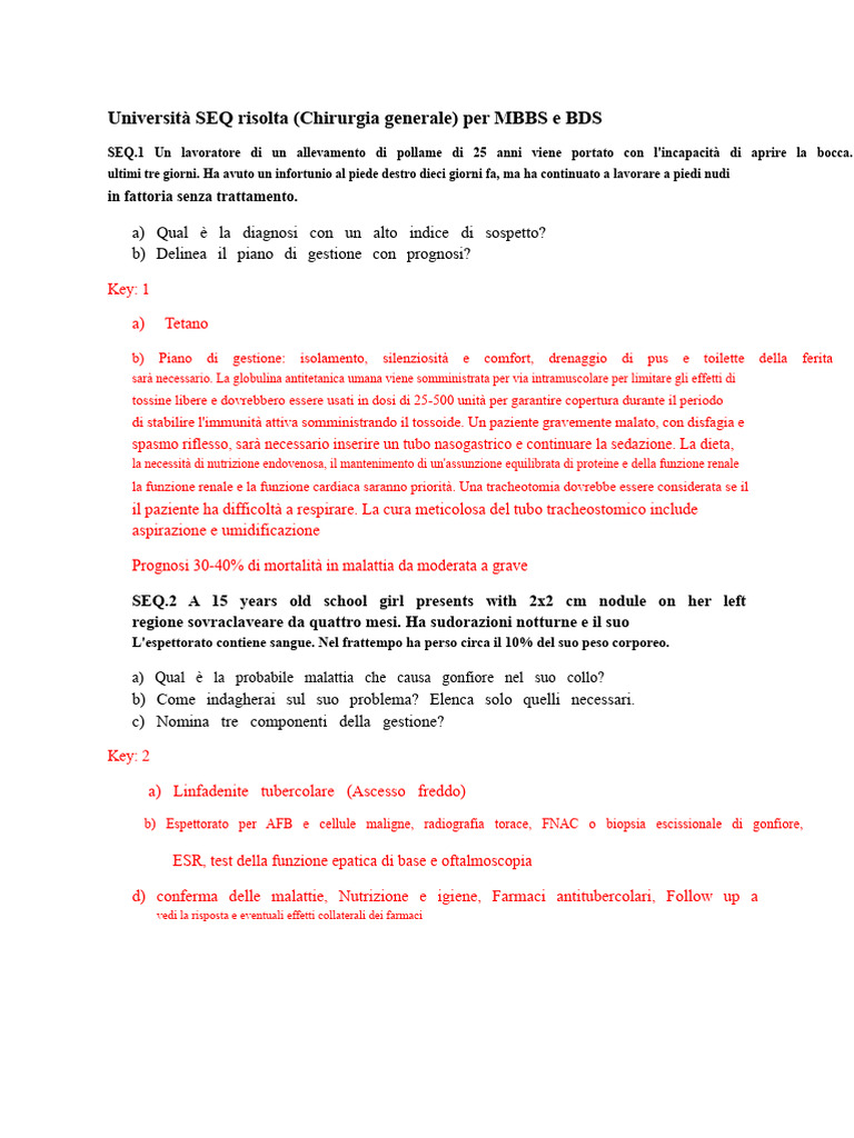 Chirurgia Risolti UHS Seqs | PDF