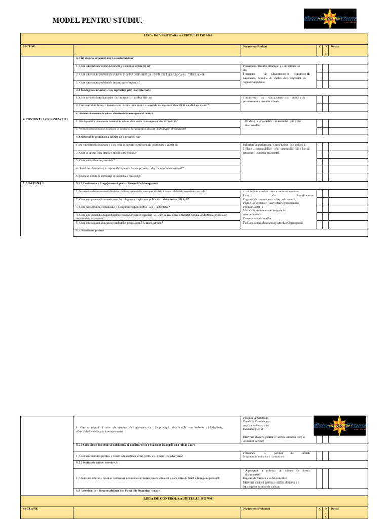 Checklist - ISO 9001 | PDF