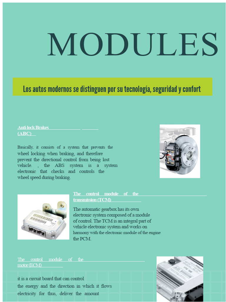 Vehicle Electronic Control Modules Explained | PDF
