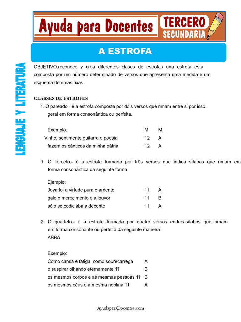 Tipos de Estrofes e Exemplos | PDF | Formas Narrativas | Eufonia