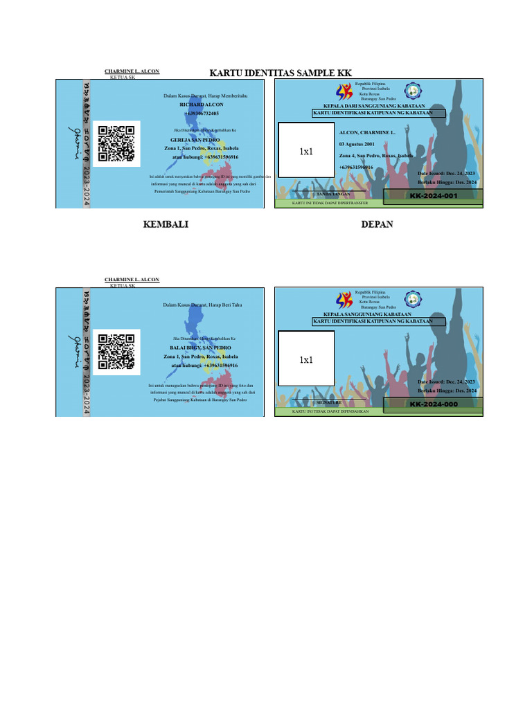 Kartu Identifikasi Sample-Kk | PDF