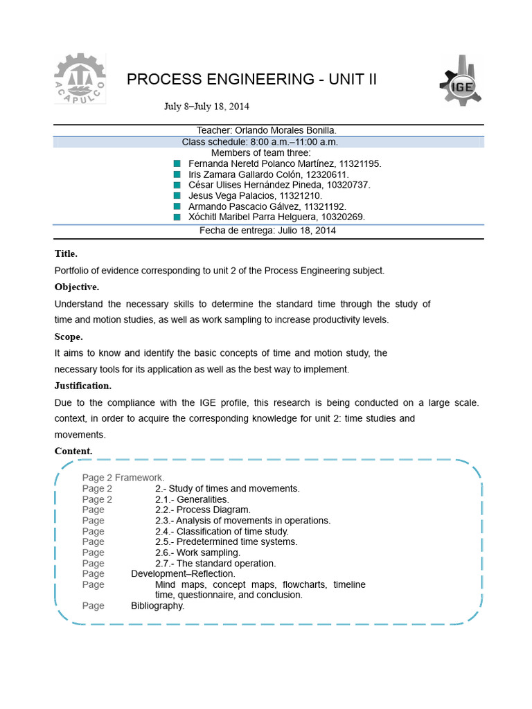 Time and Motion Study in Process Engineering | PDF | Sample Size ...