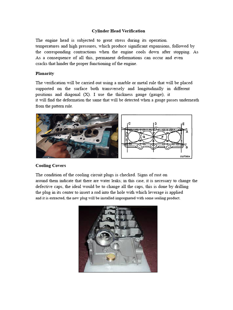 Cylinder Head and Block Inspection Guide | PDF | Piston | Bearing ...