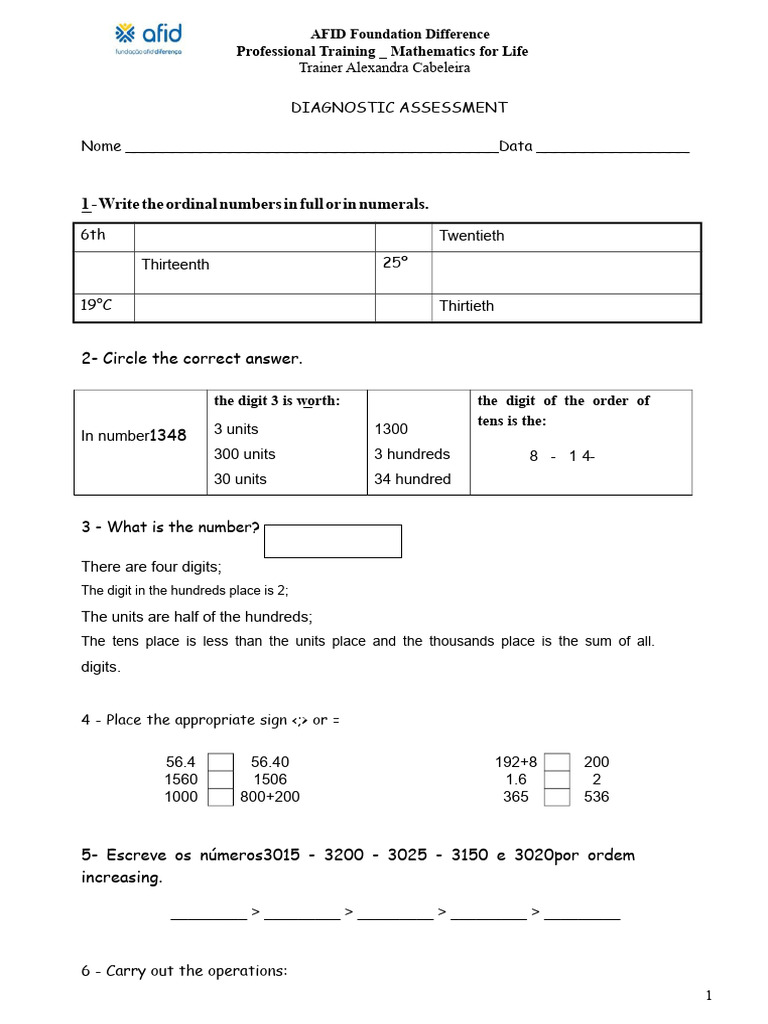 Mathematics Diagnostic Assessment Guide | PDF | Area | Mathematics