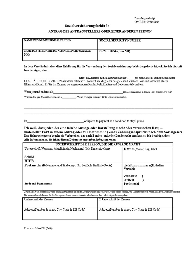 SSI - SSI Zimmervermietungsabrechnung SSA 795 | PDF