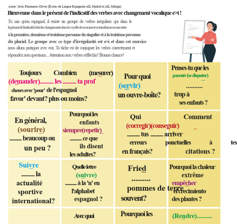 Conjugaison des verbes e>i en espagnol | PDF | Verbe | Langue espagnole