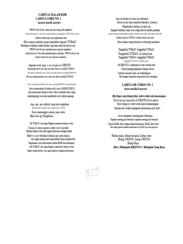 Lirik Lagu Rohani: Kekuatan dan Iman | PDF