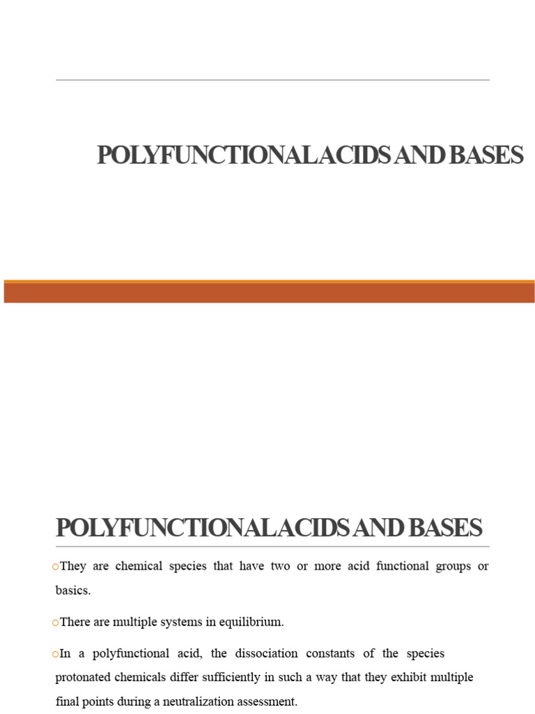 Understanding Polyfunctional Acids & Bases | PDF | Chemical Equilibrium ...