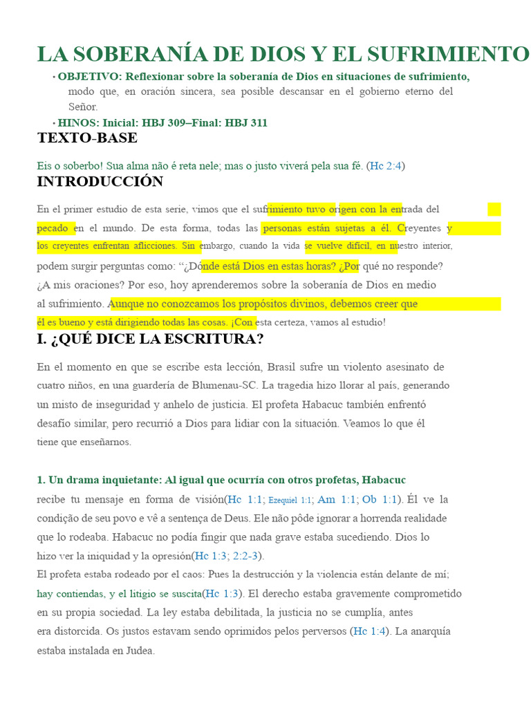 Soberanía de Dios en el Sufrimiento | PDF | Dios | Oración