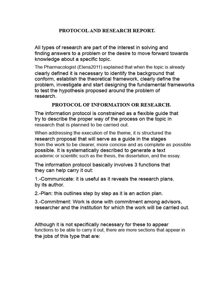 Protocol and Research Report.9 | PDF | Methodology | Cognition