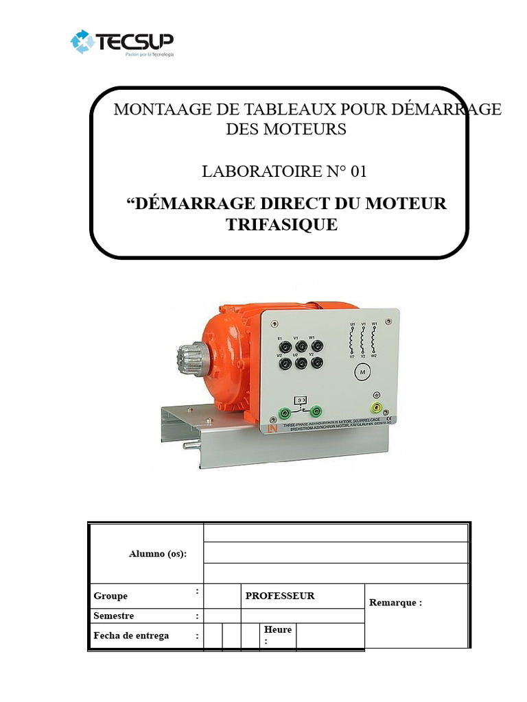 Démarrage Direct Moteur Triphasé | PDF | Électromagnétisme | Composants ...