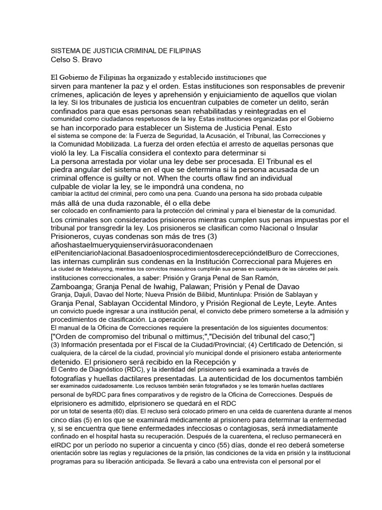 Sistema de Justicia Criminal en Filipinas | PDF | Prisión | Derecho penal
