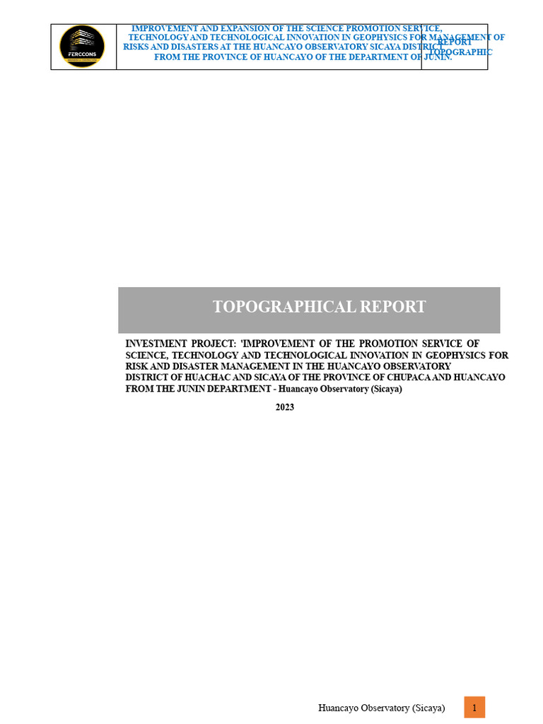 Topographic Report (Situational Diagnosis) Sicaya | PDF | Topography ...