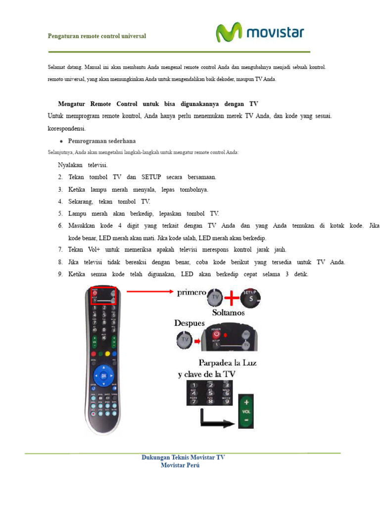 Panduan Pengaturan Remote Control Universal | PDF