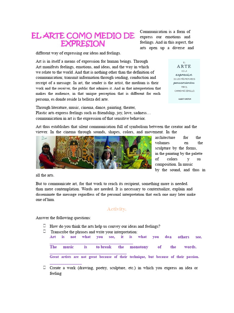 Art As A Means of Expression | PDF | Communication | The Arts